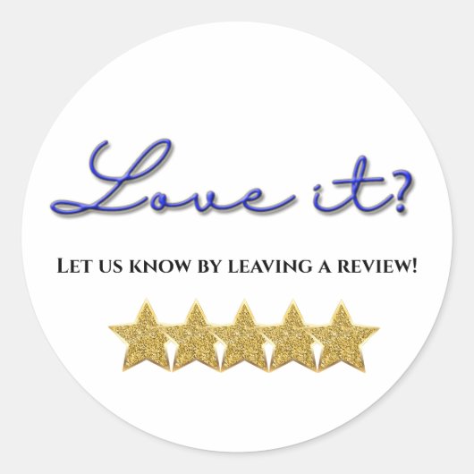 Love it vijfsterren review sticker (Voorkant)