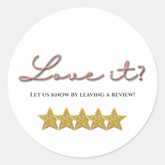 Love it vijfsterren review sticker (Voorkant)
