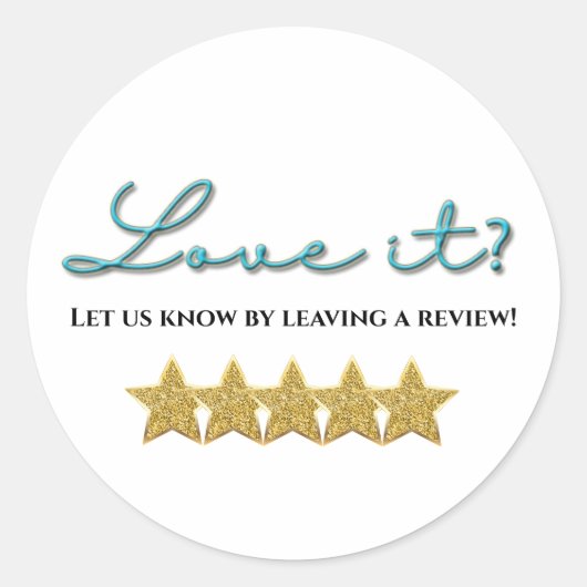 Love it vijfsterren review sticker (Voorkant)