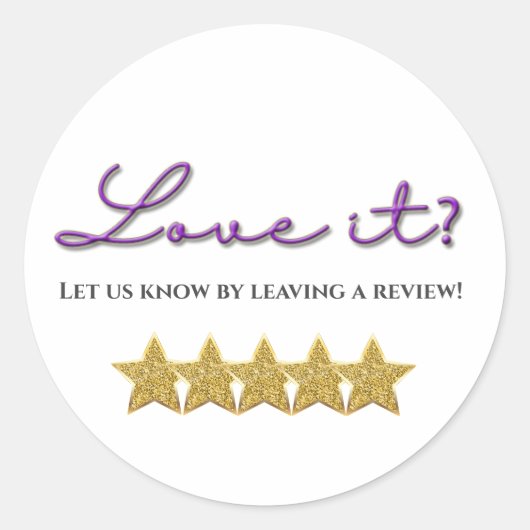 Love it vijfsterren review sticker (Voorkant)