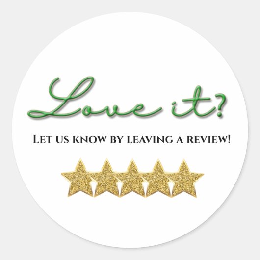 Love it vijfsterren review sticker (Voorkant)