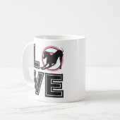 Love Italiaanse greyhound Black Typography Silhoue Koffiemok (Voorkant links)