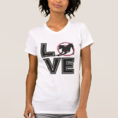Love Italiaanse greyhound Black Typography Silhoue T-shirt (Voorkant)