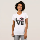 Love Italiaanse greyhound Black Typography Silhoue T-shirt (Voorkant volledig)