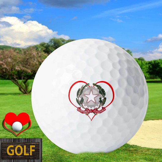 Love Italy Golf Balls, Italy flag, Heart Golfballen