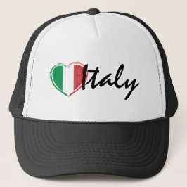 Love Italy Italia Hart Vlag Trucker Hoed Pet