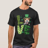 Love Jack Russell Terrier Leopard Shamrock St Patr T-shirt (Voorkant)