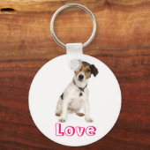 Love Jack Russell Terrier Puppy Dog Sleutelhanger (Voorkant)