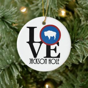 LOVE Jackson Hole Wyoming Keramisch Ornament