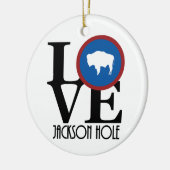 LOVE Jackson Hole Wyoming Keramisch Ornament (Links)