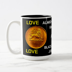 LOVE JAHOVAH Tweekleurige mok, 15 oz Koffiemok