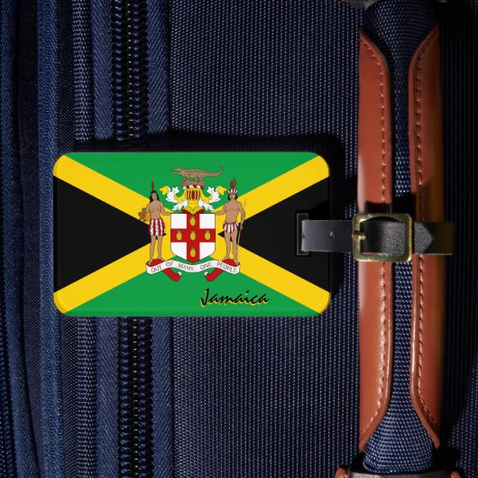 Love Jamaica Bagage Labels, Jamaicaanse Vlag Bagagelabel (Voorkant Insitu 4)