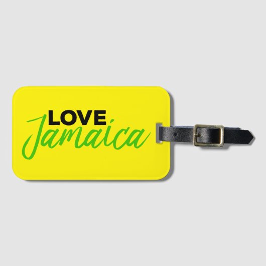 Love Jamaica Jamaican Flag Colors Bagagelabel (Voorkant (horizontaal))