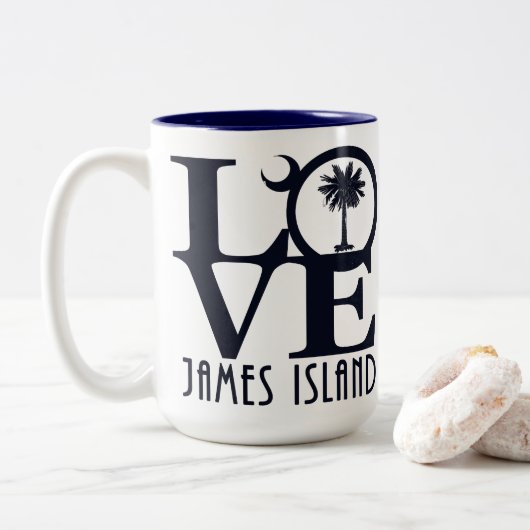 LOVE James Island 15oz Tweekleurige Koffiemok (Met donut)