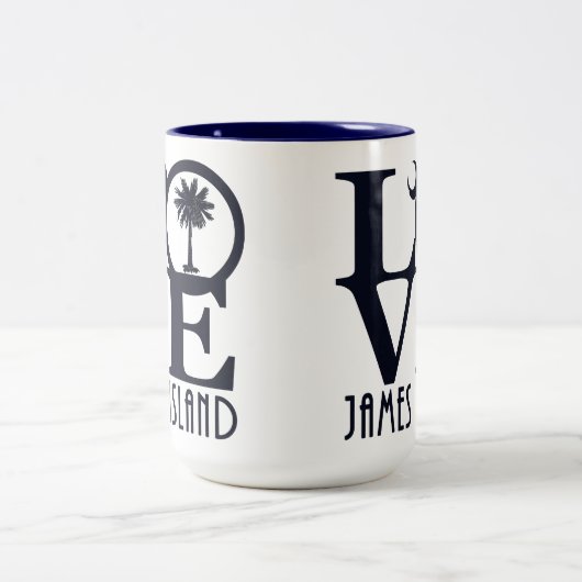 LOVE James Island 15oz Tweekleurige Koffiemok (Center)