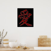 Love Japans Kanji Symbol Poster (Keuken)