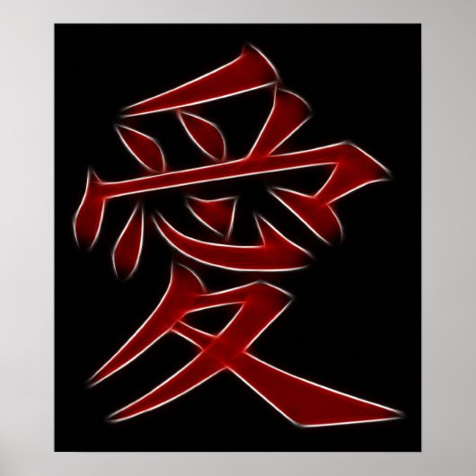 Love Japans Kanji Symbol Poster (Voorkant)