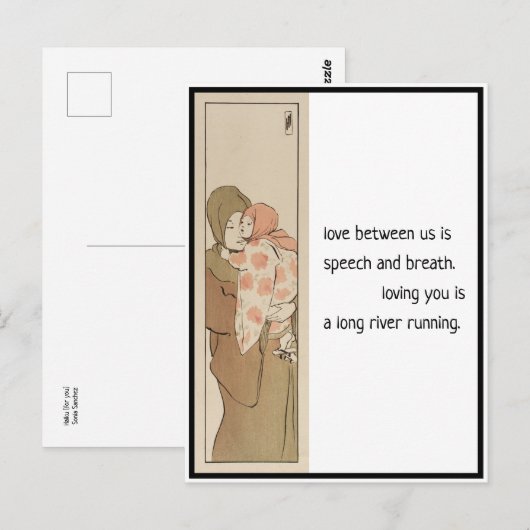 Love, Japans moeder en kind Haiku Post Card Briefkaart (Voorkant / Achterkant)