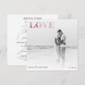 *~* LOVE Japanse Zijde + RSVP - QR AR27 Wedding Kaart (Voorkant / Achterkant)