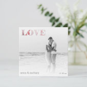 *~* LOVE Japanse Zijde + RSVP - QR AR27 Wedding Kaart (Staand voorkant)