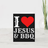 Love Jesus BBQ Trots Christelijk Voedsel Grill Vle Kaart (Voorkant)