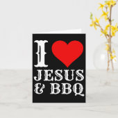 Love Jesus BBQ Trots Christelijk Voedsel Grill Vle Kaart (Gele Bloem)