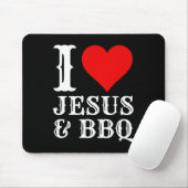 Love Jesus BBQ Trots Christelijk Voedsel Grill Vle Muismat (Met muis)