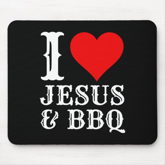 Love Jesus BBQ Trots Christelijk Voedsel Grill Vle Muismat (Voorkant)