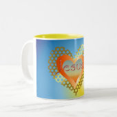 Love Jesus Tweekleurige Koffiemok (Voorkant links)
