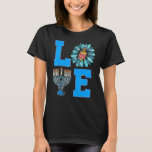 Love Jewish Daisy Hanukkah Chanukah Women Girls Pa T-shirt<br><div class="desc">Ik hou van joodse Daisy Hanukkah Chanokah Women Girls Pajamas.</div>