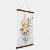 Love-John 3:16 oranje floral Hangend Wandkleed (Gebogen)