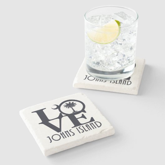LOVE Johns Island SC Stenen Onderzetter (Zijkant)