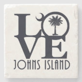 LOVE Johns Island SC Stenen Onderzetter (Voorkant)