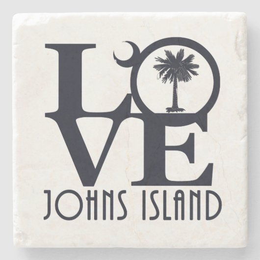 LOVE Johns Island SC Stenen Onderzetter (Voorkant)