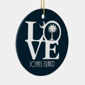 LOVE Johns Island, South Carolina Keramisch Ornament (Rechts)