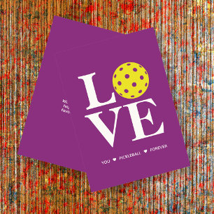 "LOVE Jou, Pickleball, Voor altijd" Frambozenkaart Feestdagenkaart