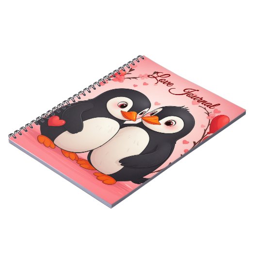 Love Journal - Penguin Love Notebook Notitieboek (Linkerzijde)
