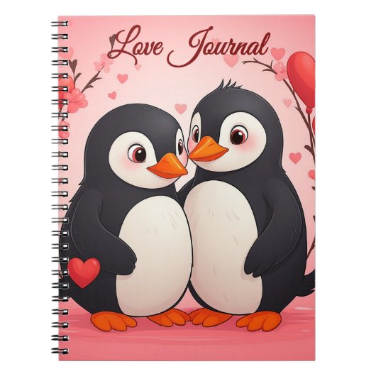 Love Journal - Penguin Love Notebook Notitieboek (Voorkant)