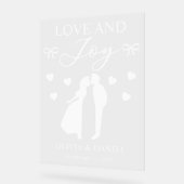 Love & Joy Custom Bruiloft Acryl Bord (Hoek)