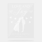 Love & Joy Custom Wedding Acryl Bord (Voorkant)