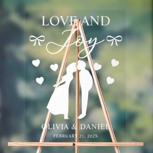 Love & Joy Custom Wedding Acryl Bord (Neutraal)