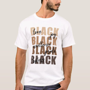 Love Joy Excellence Prijs Zwart Geschiedenis Maand T-shirt