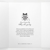 Love & Joy Familie Foto's QR Code Video Boodschap Drieluik Wenskaart (Binnenkant midden)