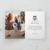 Love & Joy Familie Foto's QR Code Video Boodschap Feestdagen Kaart (Binnen)