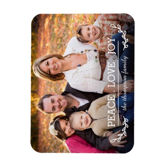 Love & Joy Family Photo Magnet Magneet (Verticaal)