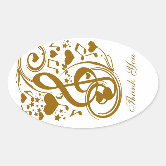 Love & Joy-Gold_ Ovale Sticker (Voorkant)