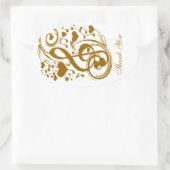 Love & Joy-Gold_ Ovale Sticker (Tas)
