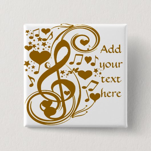 Love & Joy-Gold_ Vierkante Button 5,1 Cm (Voorkant)