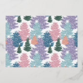 Love Joy Hope Pastel Kerstmis Forest 3 Foto Folie Feestdagenkaart (Achterkant)