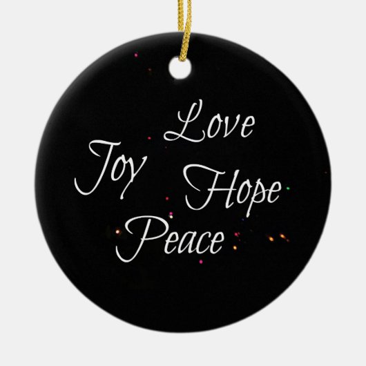 Love Joy Hope Peace Keramisch Ornament (Voorkant)
